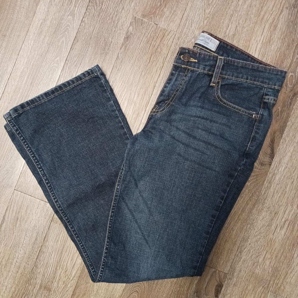 Levi Strauss Signature Dark Blue Loose Bootcut Jeans Juniors Size 11